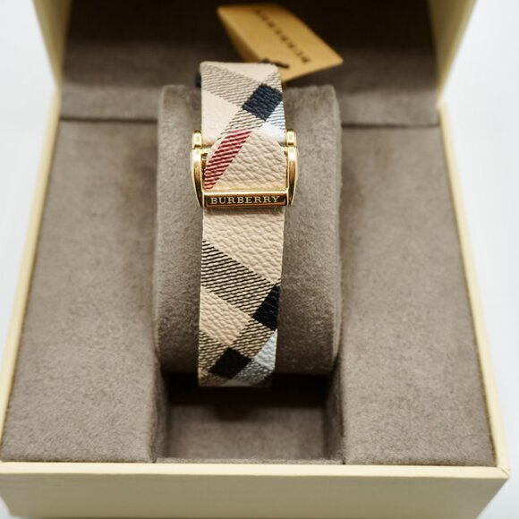 Brand New Burberry Bu9407 Gold Case Leather Band Women's Watch - Picture 3 of 5